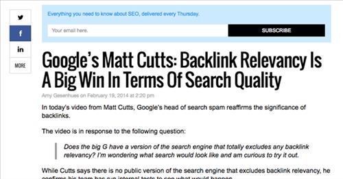 Backlinks from relevant sources are highly appreciated by Google