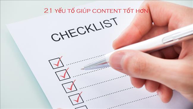 Content Checklist: 21 yếu tố để xuất bản nội dung tốt hơn và chuẩn SEO